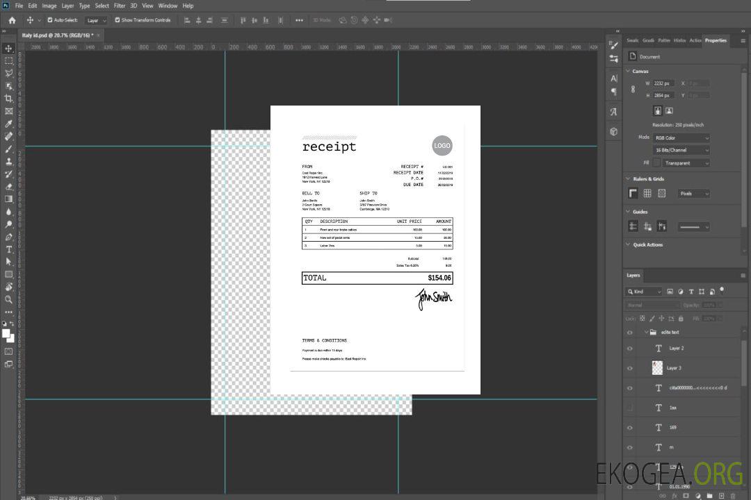 Modèle de REÇU template